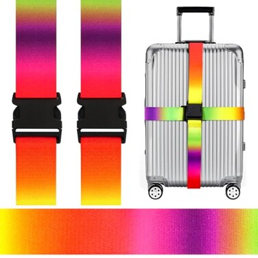 Gutsdoor Adjustable Travel Luggage Straps Suitcase Belt Colorful Luggage Packing Accessories 196 in W x 64 ft L2 Pack