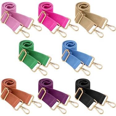 Kajaia 8 Packs Wide Purse Strap Replacement Shoulder Crossbody Straps Adjustable Canvas Bag Handbag for WomenStylish Color