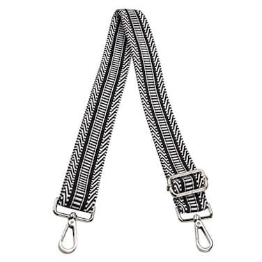 ZANQANO Purse Strap Replacement Crossbody Bag Women Wide Adjustable Jacquard Woven Handbag Straps Diagonal Silver hardware