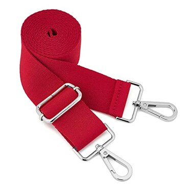 ZOOEASS Silvery Buckles Wide Shoulder Strap SolidAdjustable Replacement Belt Crossbody Canvas Bag Handbag Red