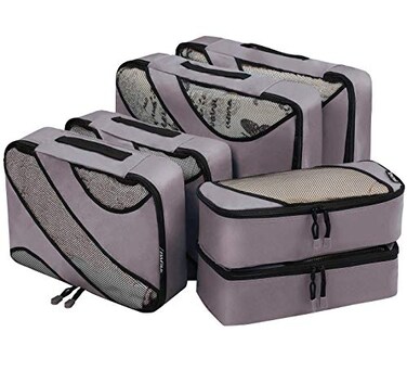 BAGAIL 6 Set Packing CubesTravel Luggage Packing Organizers6Set Dark Grey