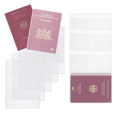 JLEivvi 12 PCS Transparent Passport Protective Covers Professional PVC Passport Protector Standard Size Card ID Cover for Travel
