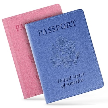 VIDIVICI 2 Pack Vaccine Card HolderPassport And Vaccine Card Holder ComboBaby BluePink