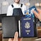 ACdream Unisex Faux Leather Passport and Vaccine Card Holder Black RFID Blocking 20 Inches