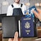 ACdream Unisex Faux Leather Passport and Vaccine Card Holder Black RFID Blocking 20 Inches