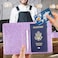ACdream Unisex Faux Leather Passport and Vaccine Card Holder Glitter Purple RFID Blocking Protects Valuable Information