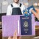 ACdream Unisex Faux Leather Passport and Vaccine Card Holder Glitter Purple RFID Blocking Protects Valuable Information