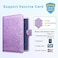 ACdream Unisex Faux Leather Passport and Vaccine Card Holder Glitter Purple RFID Blocking Protects Valuable Information