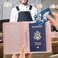 ACdream Unisex Faux Leather Passport and Vaccine Card Holder Glitter Rose RFID Blocking 20 x 35 x 25 in
