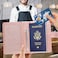 ACdream Unisex Faux Leather Passport and Vaccine Card Holder Glitter Rose RFID Blocking 20 x 35 x 25 in