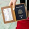 AGBIADD Genuine Leather Passport Holder with RFID Blocking Slim Design Brown Color Unisex