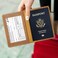 AGBIADD Genuine Leather Passport Holder with RFID Blocking Slim Design Brown Color Unisex