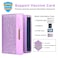 Caweet Passport Holder and Vaccine Card Holder Combo RFID Blocking Leather Vaccination Card Wallet with Elastic Band Closure Glitter Purple