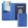 Cnycmy Passport Holder for TravelSlim Travel Organizer for Passport RFID BlockingBoarding Pass Credit Cards Vegan Leather AntiTheft Design Blue5