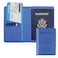 Cnycmy Passport Holder for TravelSlim Travel Organizer for Passport RFID BlockingBoarding Pass Credit Cards Vegan Leather AntiTheft Design Blue5