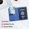 Cnycmy Passport Holder for TravelSlim Travel Organizer for Passport RFID BlockingBoarding Pass Credit Cards Vegan Leather AntiTheft Design Blue5