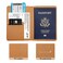 Deziliao Passport Wallet Faux Leather Lightweight Waterproof Rfid Blocking Slim Brown