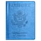 Eoehro UnisexAdult Passport and Vaccine Card Holder Combo Sky Blue Faux Leather RFID Protected