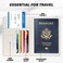 GABraden Cute Passport Holder and Holder Combo Passport Cover with RFID Blocking Women Men Compatible Wallet Credit Card Protector BlackV