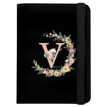 GABraden Cute Passport Holder and Holder Combo Passport Cover with RFID Blocking Women Men Compatible Wallet Credit Card Protector BlackV