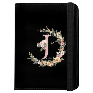 GABraden Cute Passport Holder and Holder Combo Passport Cover with RFID Blocking Women Men Compatible Wallet Credit Card Protector Initial MonogramJ