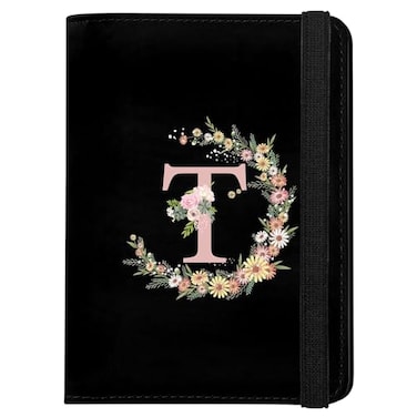 GABraden Cute Passport Holder and Holder Combo Passport Cover with RFID Blocking Women Men Compatible Wallet Credit Card Protector Initial MonogramT