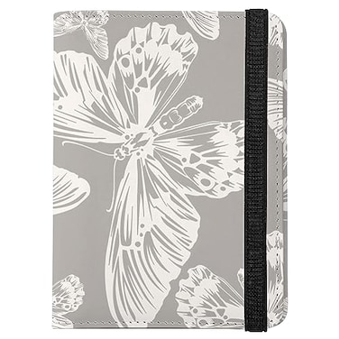 GABraden Cute Passport Holder and Holder Combo Passport Cover with RFID Blocking Women Men Compatible Wallet Credit Card ProtectorWhite Butterfly