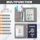 Melsbrinna RFID Passport Holder for Travel Unisex Adults Grey PU Leather RFID Protected Passport Cover