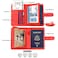 Melsbrinna RFID Passport Holder for Travel Unisex Adults Red PU Leather RFID Blocking Passport Cover