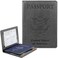 KAOBAN Passport Holder Cover Wallet Case RFID Blocking Leather Card Slot Travel Accessories Documents Organizer Protector for Women Men Dark Gray