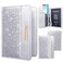 Coco Rossi Passport Holder Cover Womens Travel Wallet RFID Blocking Cute Slim Passport Wallet with Elastic Band Silver