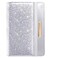 Coco Rossi Passport Holder Cover Womens Travel Wallet RFID Blocking Cute Slim Passport Wallet with Elastic Band Silver