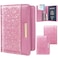 Coco Rossi Passport Holder CoverTraveling Passport Case Cute Passport Wallet for WomenPeach Glitter