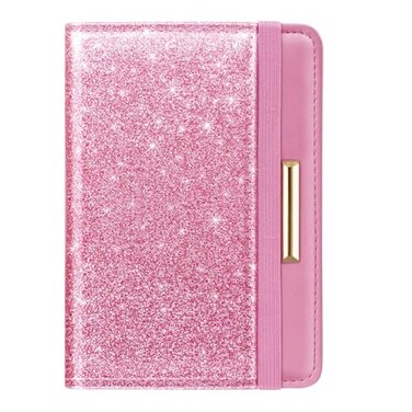Coco Rossi Passport Holder CoverTraveling Passport Case Cute Passport Wallet for WomenPeach Glitter