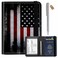 DEGDFSGR Passport Wallets and Vaccine Card Holder ComboRFID Blocking Leather Passport Holder Cover Case with CDC Vaccination Card SlotTravel Documents Organizer ProtectorMetal Pen American Flag