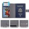Deziliao Passport Wallet Gray Unisex Faux Leather Waterproof Slim Lightweight RFID Blocking 2in1 Design with Document Slots Credit Card Slots SIM Card Slots