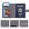 Deziliao Passport Wallet Gray Unisex Faux Leather Waterproof Slim Lightweight RFID Blocking 2in1 Design with Document Slots Credit Card Slots SIM Card Slots