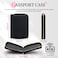 Diakey Passport Holder for Travel with Zipper Closure Leather RFID Blocking Passport Book Wallet Cover Cute Document Card Case for Men Travel Must Haves Essentials Black