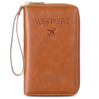 LEEXTON Leather RFID Blocking Passport Holder Travel Wallet Passport CoverTravel Wallet for WomenMen with