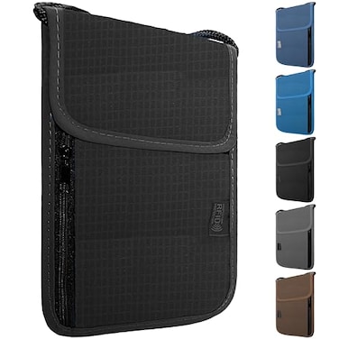 Maiiu Travel Neck Wallet with RFID Blocking Passport Holder Organizer Neck Pouch Portable Easy to Conceal Travel Pouch Black