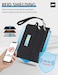 Peicees World Travel Essentials Currency and Passport Organizers Cash Cards Tickets Holder RFID Blocking Wallet Dark Gray