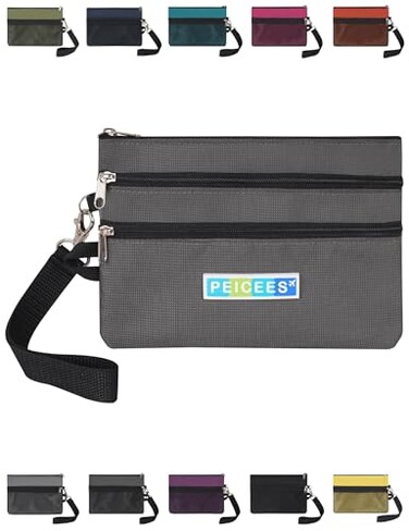 Peicees World Travel Essentials Currency and Passport Organizers Cash Cards Tickets Holder RFID Blocking Wallet Dark Gray