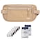 paissit Unisex Money Belt with RFID Blocking Sleeves Slim Passport Holder RFID Blocking Travel Essentials Waist Pouch to Protect Cash Beige 6 Sleeves