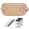paissit Unisex Money Belt with RFID Blocking Sleeves Slim Passport Holder RFID Blocking Travel Essentials Waist Pouch to Protect Cash Beige 6 Sleeves