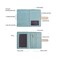 Valante 3fold RFID AirTag travel passport wallet with 21 pockets and card slots Light Blue 6 4 inch