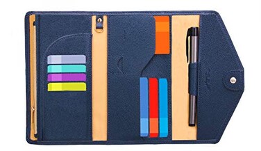 ZOPPEN Mulitpurpose Rfid Blocking Travel Passport Wallet Ver4 Trifold Document Organizer Holder Navy Blue