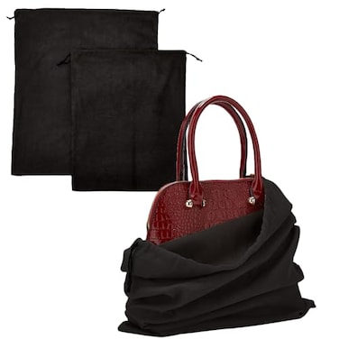 LAKE OF FIRE Dustproof Storage Bags with Drawstring Closure 2Piece Set MultiPurpose Protective Pouches for Handbags Purses Shoes and BootsBlack