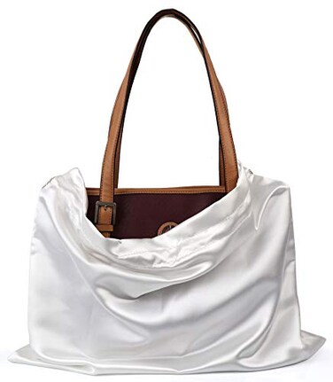 PlasMaller Dust Cover Storage Bags Thick Silk Cloth Pouch with Drawstring For Luxuries Handbags Tote Purses Shoes Boots Set of 1 White