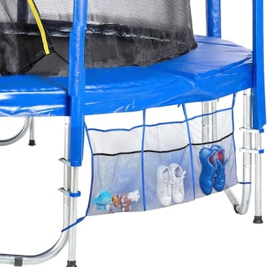 Sweetude 3 Pouch Ultimate Trampoline Shoe Storage Durable UV Resistant PE Bags for Most Trampoline 197 x 138 Inch Each Compartment Blue