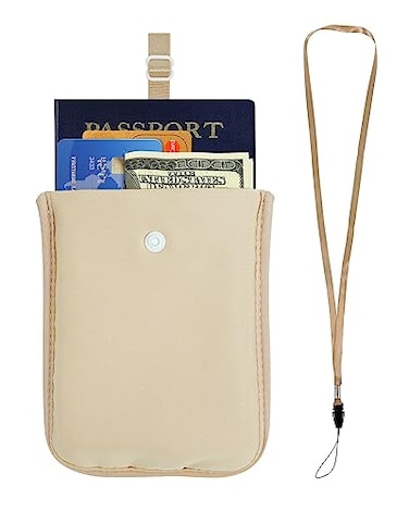 Bamneat RFIDBlocking Travel Bra Wallet Hidden Money Pouch with Adjustable Elastic Strap Ideal Secret Pocket Protect Your Passport Credit Cards Valuables